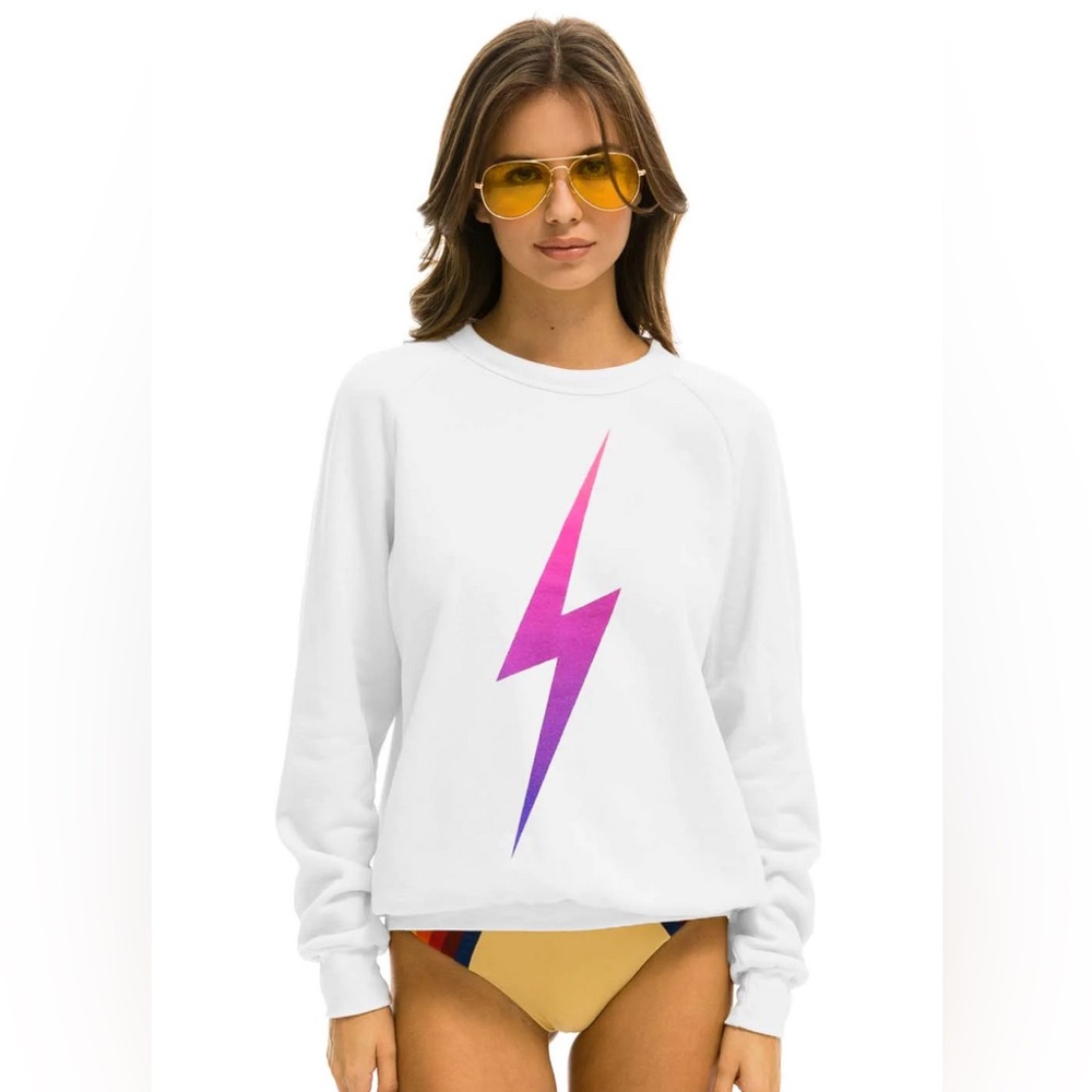 Aviator Nation Bolt Fade Sweatshirt in Pink/Purple